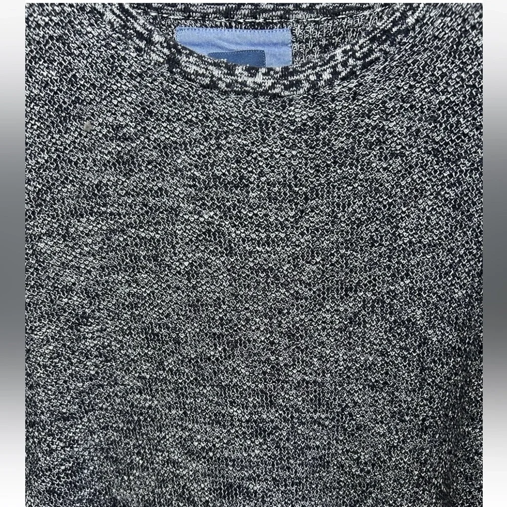 KANGOL Two Tone Fitted Pullover Crewneck Men's Sweater Size Medium Blue/White